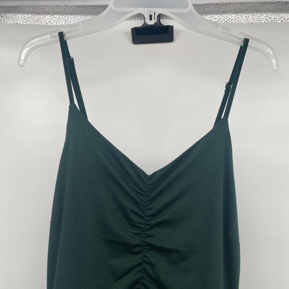 YATHON Womens Sundress Spaghetti Straps Ruched Green Size Medium NEW - Picture 3 of 9